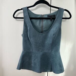 Blue Suede Sleeveless Top
